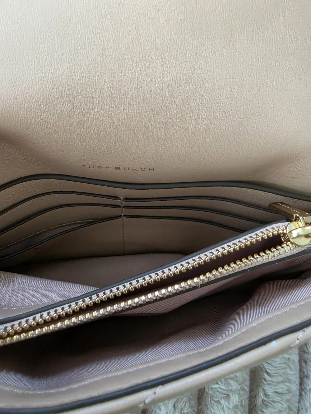 Tory Burch Chevron Quilted Crossbody in Blush